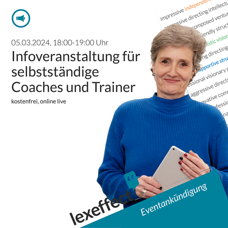 Informationsveranstaltung für selbstständige Coaches & Trainer kostenfrei, online live 05.03.2024